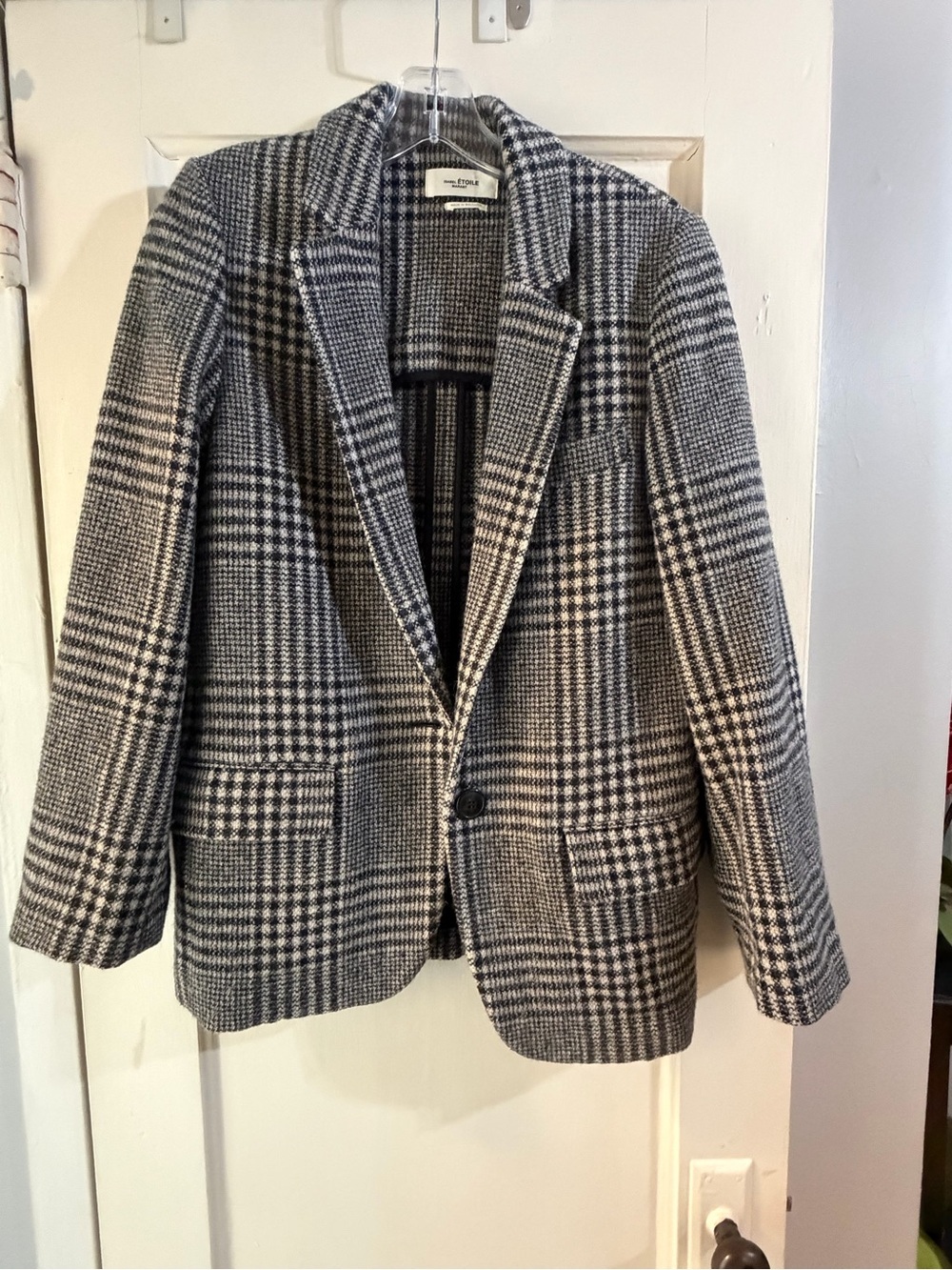 Isabel Marant Étoile Charlyne Checked Plaid Wool Blazer 34 - Picture 2 of 10